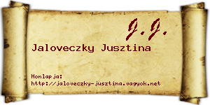 Jaloveczky Jusztina névjegykártya