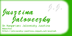 jusztina jaloveczky business card
